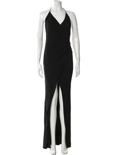 Pre-owned Jay Godfrey Halterneck Long Dress In Black