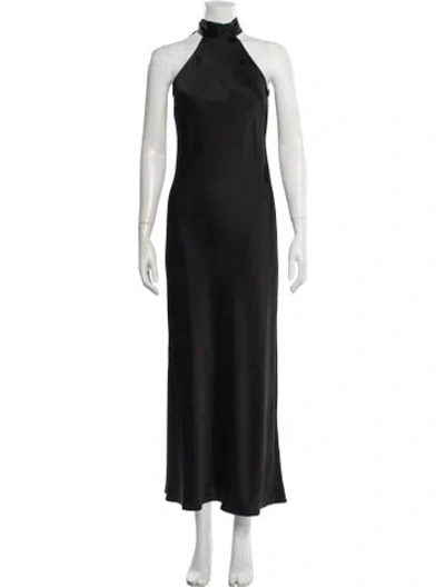 Pre-owned Jay Godfrey Halterneck Long Dress In Black