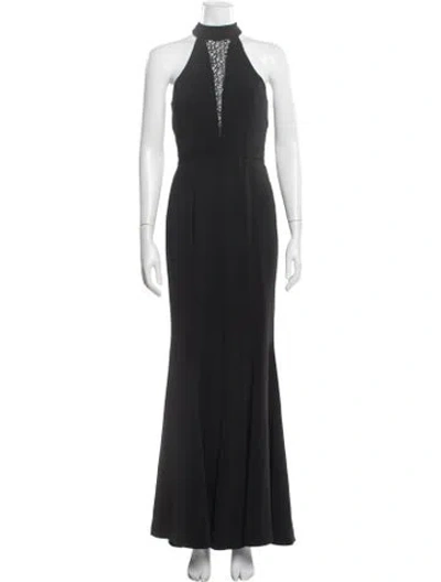 Pre-owned Jay Godfrey Halterneck Long Dress In Black