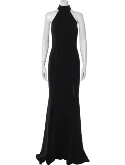 Pre-owned Jay Godfrey Halterneck Long Dress In Black