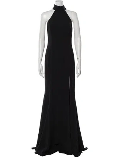 Pre-owned Jay Godfrey Halterneck Long Dress In Black