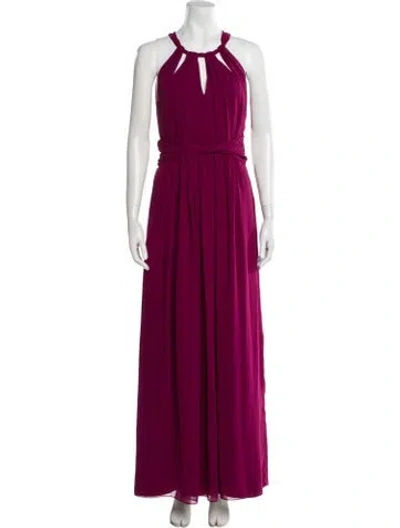 Pre-owned Jay Godfrey Halterneck Long Dress In Burgundy