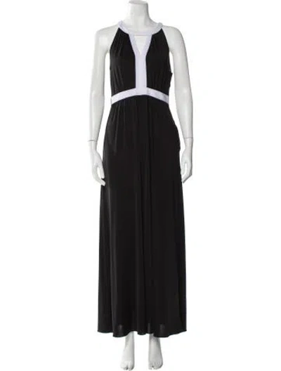 Pre-owned Jay Godfrey Halterneck Long Dress In Gray