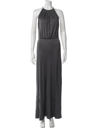 Pre-owned Jay Godfrey Halterneck Long Dress In Gray