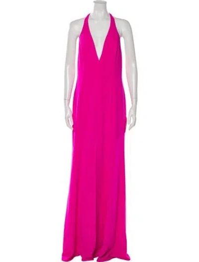 Pre-owned Jay Godfrey Halterneck Long Dress In Pink