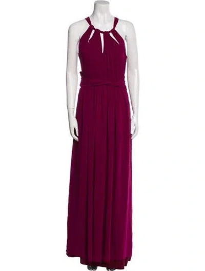 Pre-owned Jay Godfrey Halterneck Long Dress In Purple