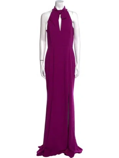 Pre-owned Jay Godfrey Halterneck Long Dress In Purple
