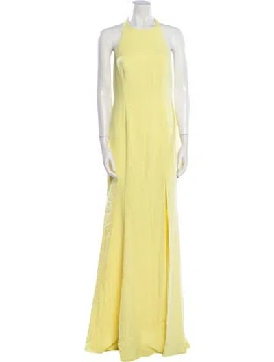 Pre-owned Jay Godfrey Halterneck Long Dress In Yellow