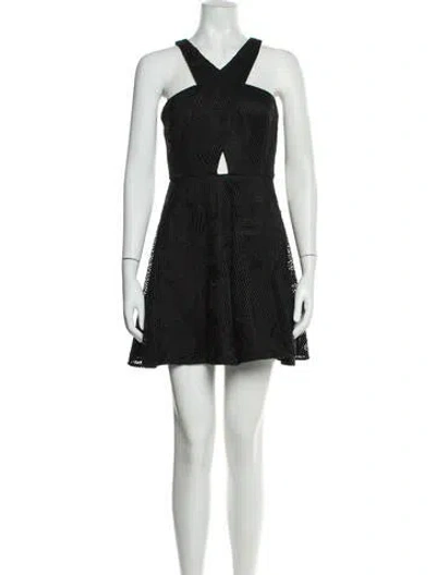 Pre-owned Jay Godfrey Halterneck Mini Dress In Black