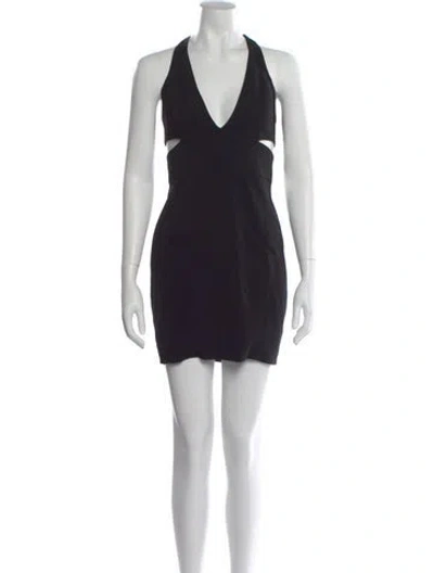 Pre-owned Jay Godfrey Halterneck Mini Dress In Black