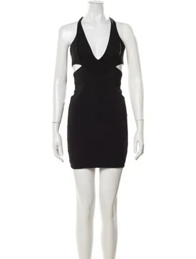Pre-owned Jay Godfrey Halterneck Mini Dress In Black