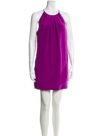 Pre-owned Jay Godfrey Halterneck Mini Dress In Purple