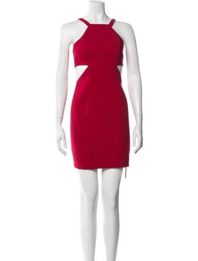 Pre-owned Jay Godfrey Halterneck Mini Dress In Red