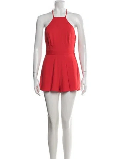 Pre-owned Jay Godfrey Halterneck Romper In Red