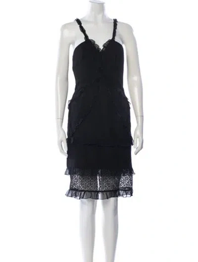 Pre-owned Jay Godfrey Lace Pattern Knee-length Dress In Black