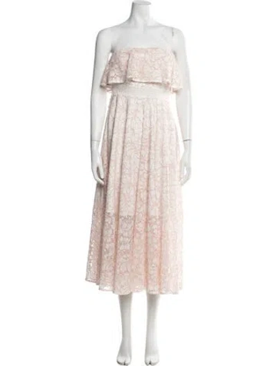 Pre-owned Jay Godfrey Lace Pattern Midi Length Dress In White