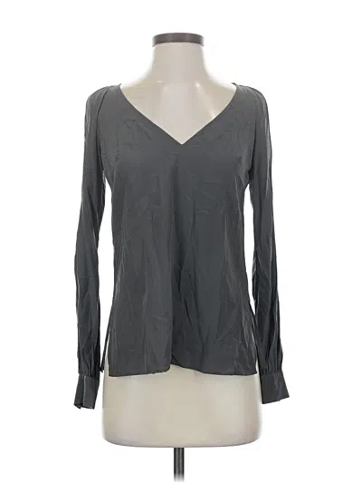Pre-owned Jay Godfrey Long Sleeve Top Gray V Neck Tops