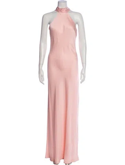 Pre-owned Jay Godfrey Mock Neck Long Dress In Pink