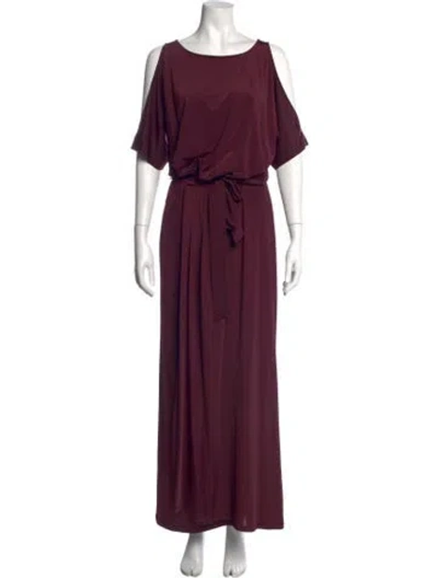 Pre-owned Jay Godfrey Nylon Long Dress In Burgundy