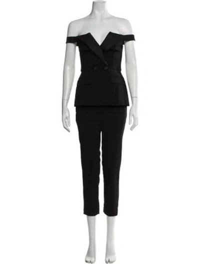 Pre-owned Jay Godfrey Off-the-shoulder Jumpsuit In Black