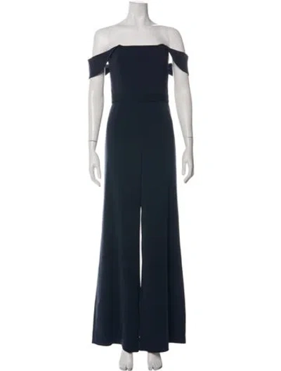 Pre-owned Jay Godfrey Off-the-shoulder Jumpsuit In Blue
