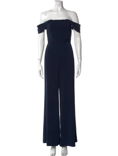 Pre-owned Jay Godfrey Off-the-shoulder Jumpsuit In Blue