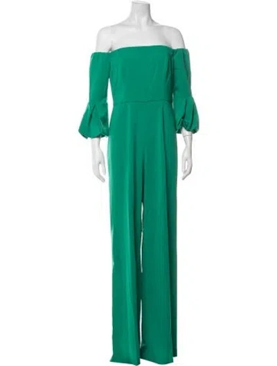 Pre-owned Jay Godfrey Off-the-shoulder Jumpsuit In Green