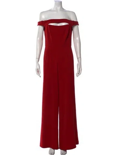 Pre-owned Jay Godfrey Off-the-shoulder Jumpsuit In Red