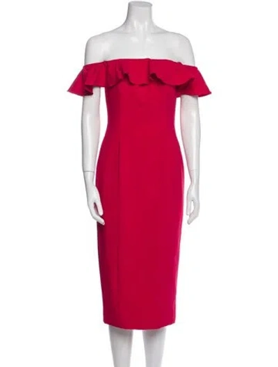 Pre-owned Jay Godfrey Off-the-shoulder Knee-length Dress In Red