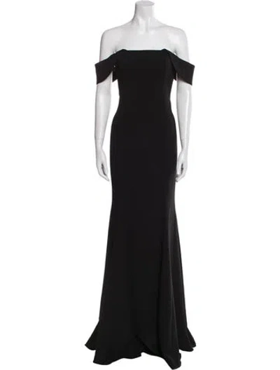 Pre-owned Jay Godfrey Off-the-shoulder Long Dress In Black