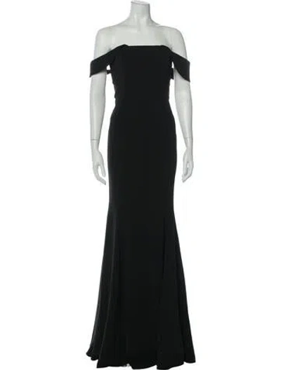 Pre-owned Jay Godfrey Off-the-shoulder Long Dress In Gray