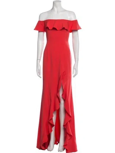Pre-owned Jay Godfrey Off-the-shoulder Long Dress In Red