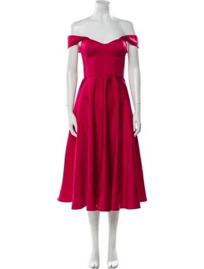 Pre-owned Jay Godfrey Off-the-shoulder Midi Length Dress In Red