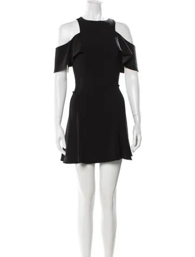 Pre-owned Jay Godfrey Off-the-shoulder Mini Dress In Black