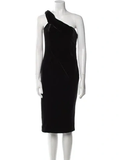 Pre-owned Jay Godfrey One-shoulder Knee-length Dress In Black