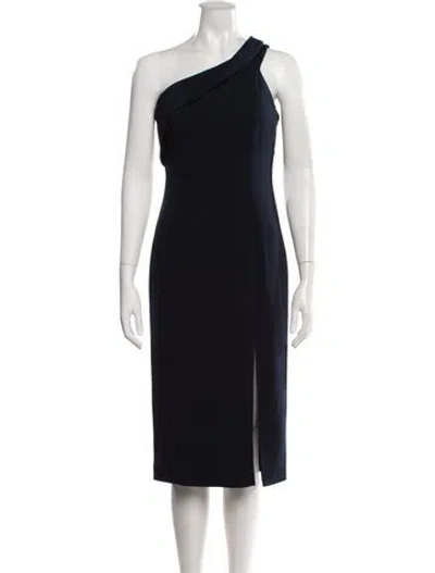 Pre-owned Jay Godfrey One-shoulder Knee-length Dress In Black/blue