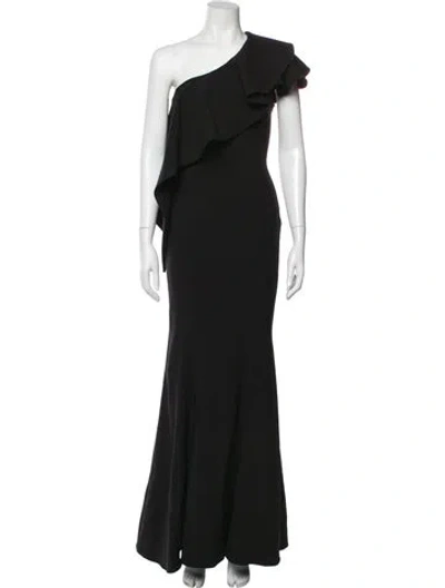 Pre-owned Jay Godfrey One-shoulder Long Dress In Black