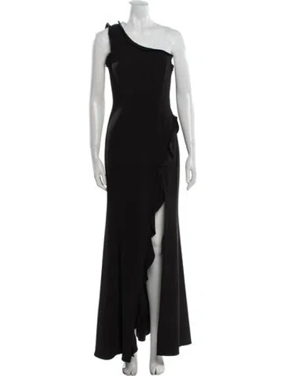 Pre-owned Jay Godfrey One-shoulder Long Dress In Black