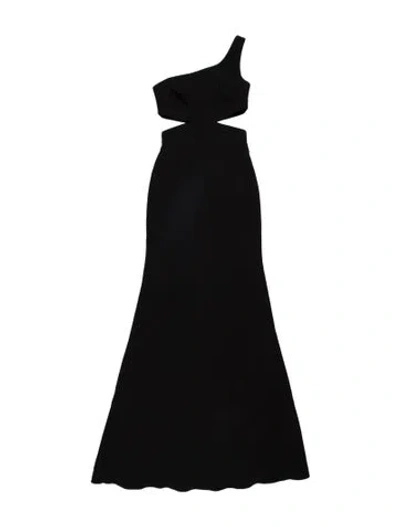 Pre-owned Jay Godfrey One-shoulder Long Dress In Black