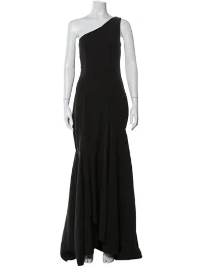 Pre-owned Jay Godfrey One-shoulder Long Dress In Black