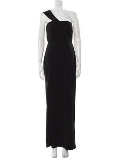 Pre-owned Jay Godfrey One-shoulder Long Dress In Black
