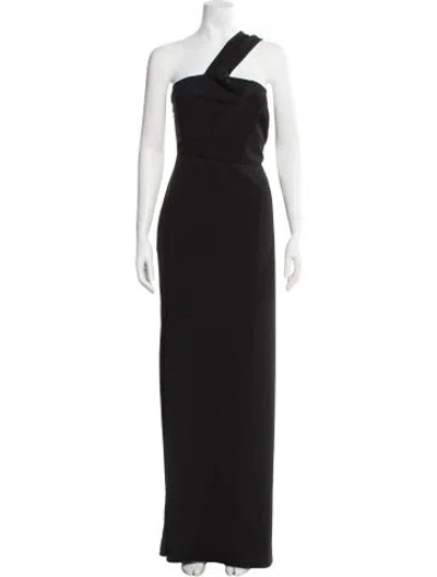Pre-owned Jay Godfrey One-shoulder Long Dress In Black