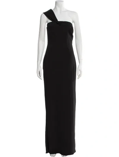 Pre-owned Jay Godfrey One-shoulder Long Dress In Black