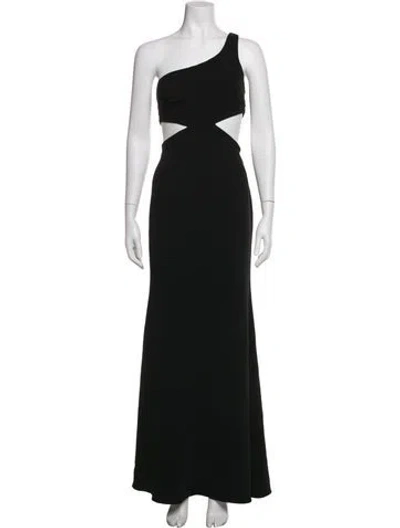 Pre-owned Jay Godfrey One-shoulder Long Dress In Black