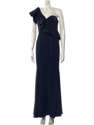 Pre-owned Jay Godfrey One-shoulder Long Dress In Blue