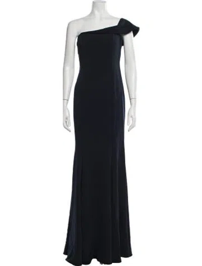 Pre-owned Jay Godfrey One-shoulder Long Dress In Blue