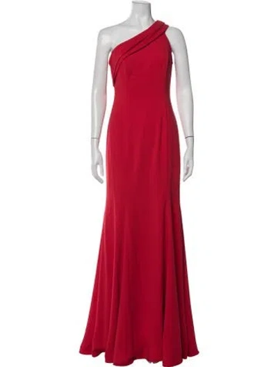 Pre-owned Jay Godfrey One-shoulder Long Dress In Red