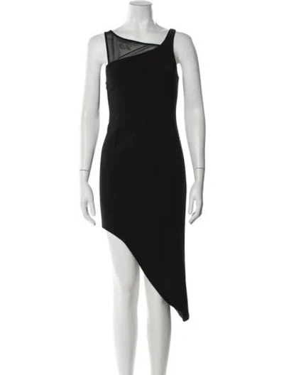 Pre-owned Jay Godfrey One-shoulder Midi Length Dress In Black