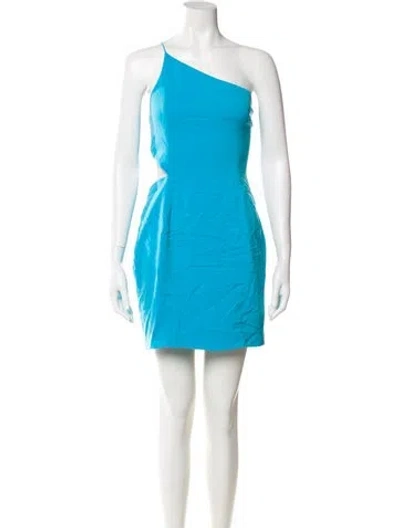 Pre-owned Jay Godfrey One-shoulder Mini Dress In Blue