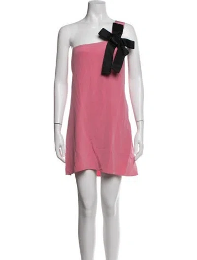 Pre-owned Jay Godfrey One-shoulder Mini Dress In Pink